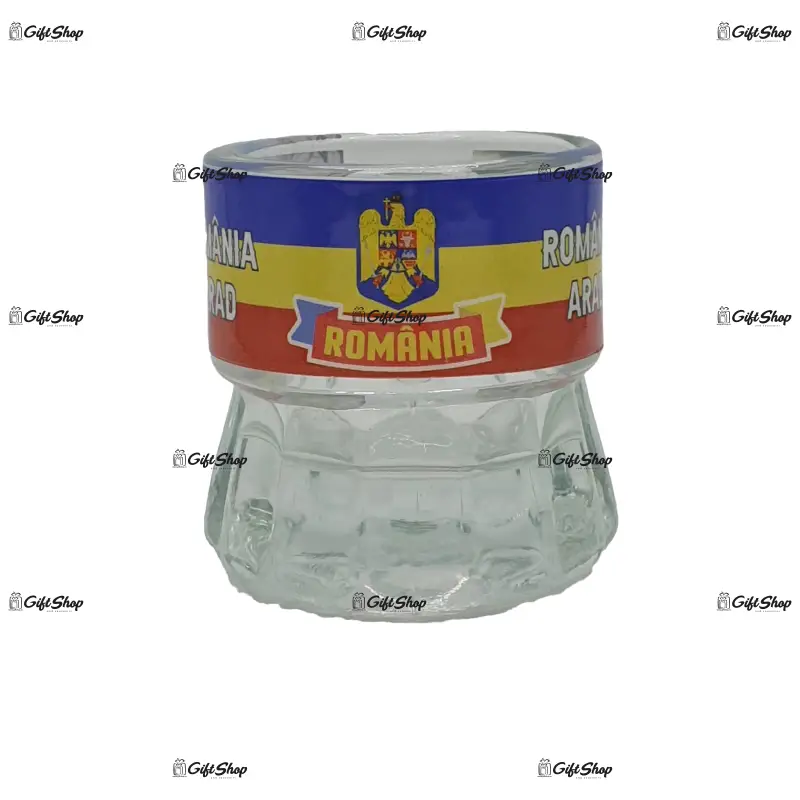 Arad romania, set 6 pahare pentru lichior/snaps realizat din sticla